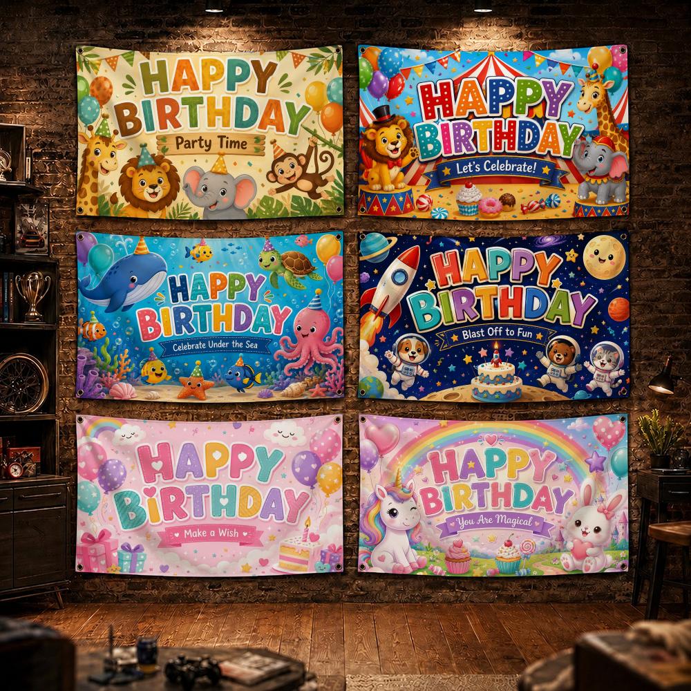 Outdoor Adventure Birthday Party - Abenteuer-Geburtstagsparty-Flaggen, Flaggen für Schlafzimmer, Wohndekorationsartikel, Außendekoration,