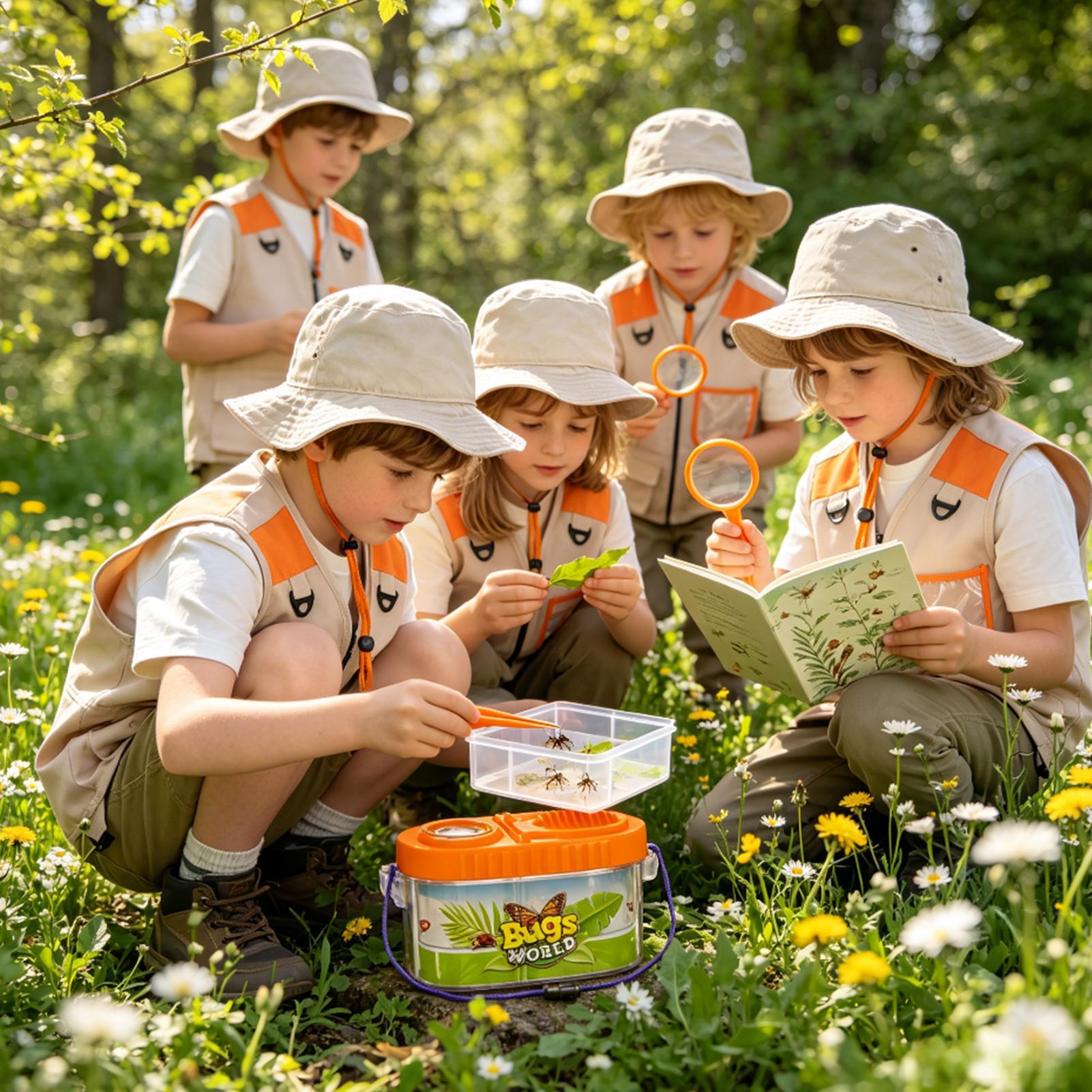 Outdoor Adventure Kit For Kids - Kinder-Abenteuer-Set mit Lupe und Hut, leichtes